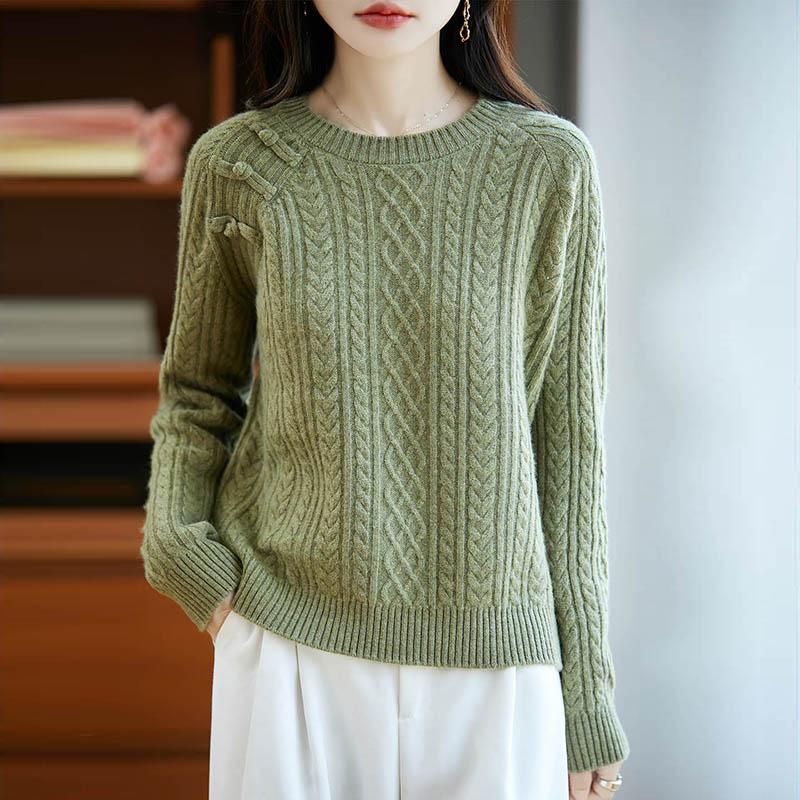Women Sweater 100% Wool MODERN NEW SAGA O-neck Knit Pullover Thick Winter Jumpers Female Knit Tops