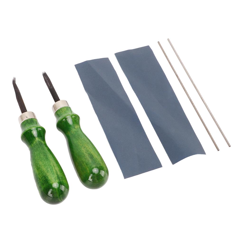 Edge Skiving Beveler Tools Incisive High Hardness Wooden Handle 2 Sizes Leather Craft Edge Cutting