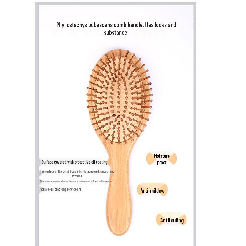 Natural Bamboo Scalp Massage Air Cushion Comb Set