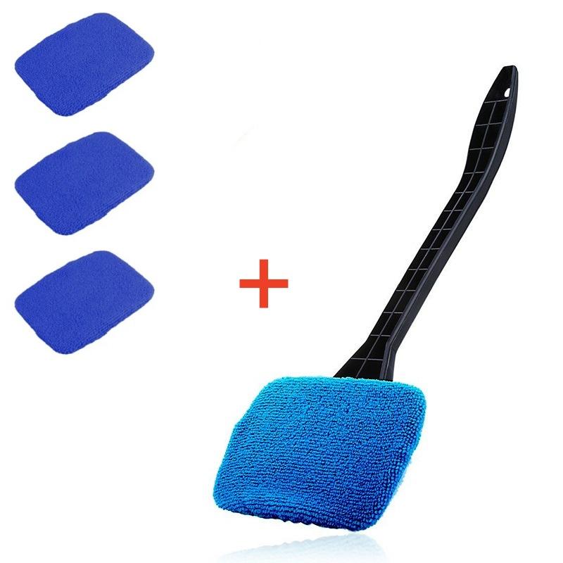 Car Window Cleaner Brush Kit Windshield Microfiber Cleaning Wash Tool Inside Interior Auto Glass Wiper with Long Handle Car Acce