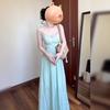 Seaside Vacation Green Halter Suspender Dress Children's Summer New Small Waist Dress