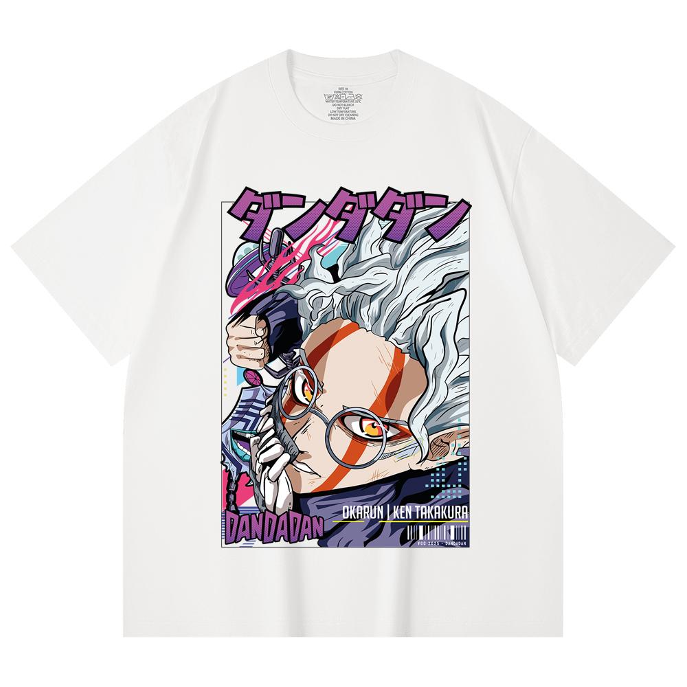 230 g/m² 100% Baumwolle Dandadan V18 Okarun Print Unisex Schweres Baumwoll-T-Shirt