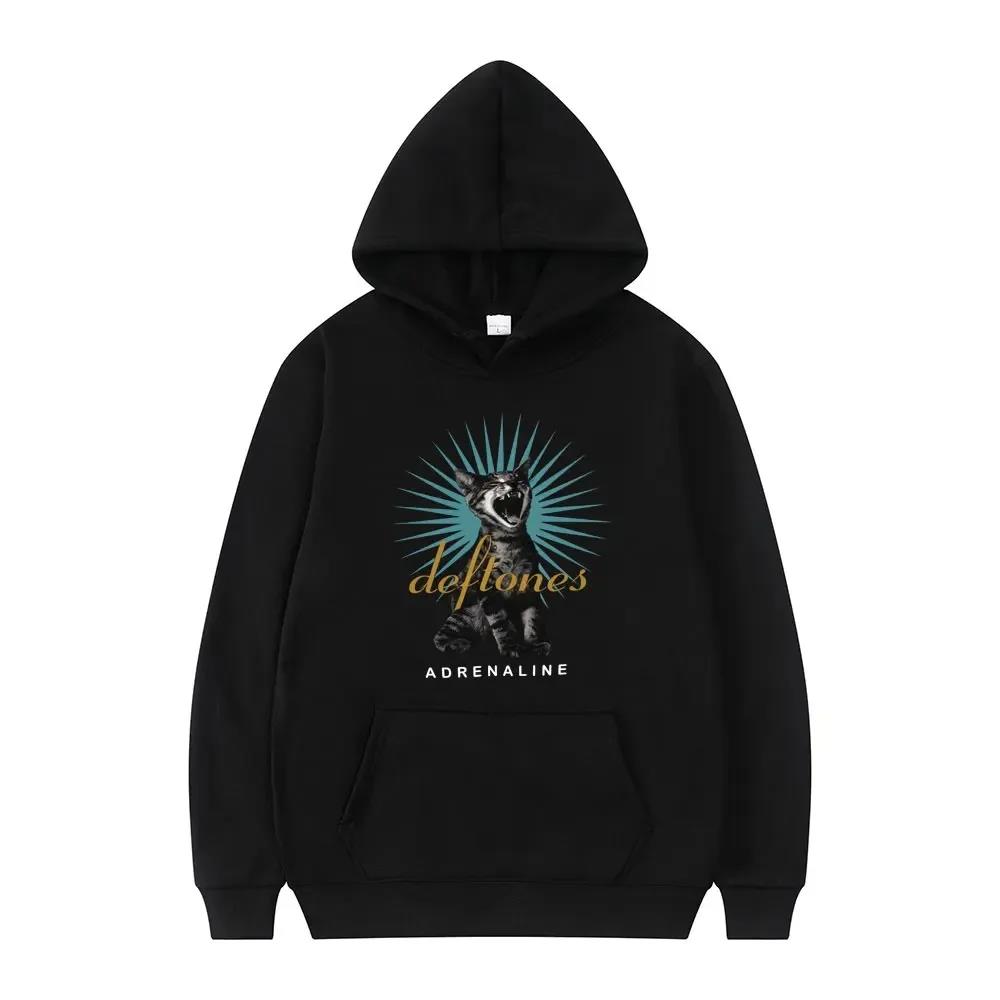 New Deftones Fashion Prevalent Print Hooded Women Plus Size Hoodies Retro Punk Sweatshirt  Personality Streetwear