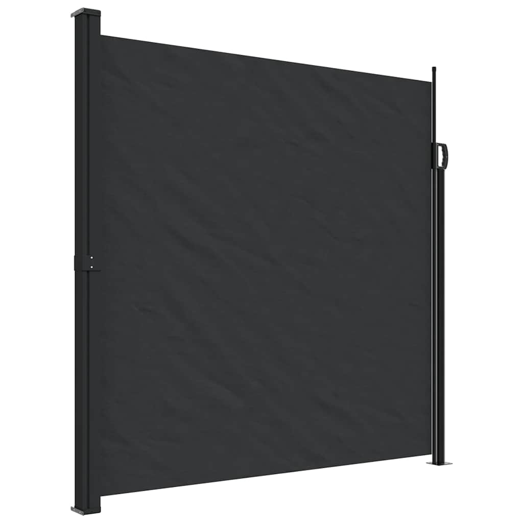 Einziehbare Seitenmarkise Schwarz 200 x 600 cm