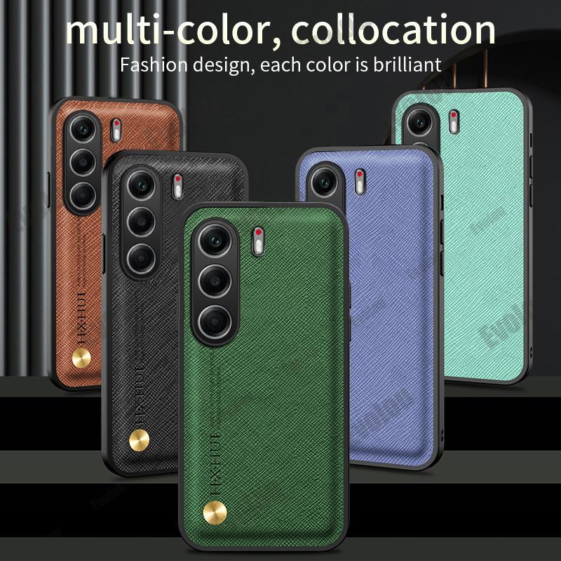 Car Magnetic Holder Shockproof Case For Tecno Camon 40 Pro 5G Leather Texture Protective Cover For Infinix Note 50 Pro+ 40 Pro