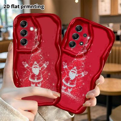 Phone Case: 2D Flat, Suitable for Samsung Galaxy A34 A35 M05 M06 S20 S22 S21 FE Plus 5G Protective Case, Deep Red Background, Perfect Christmas and Ha