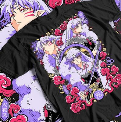 Inuyasha Sesshomaru Tričko Červený Měsíc Inu Yasha Kawaii Anime Tričko Všechny Velikosti