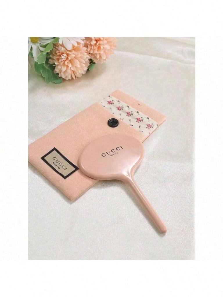 Miroir de Maquillage Portatif Cucci Rose avec Poignée, Miroir Cosmétique Portable pour Femmes, Cadeau Idéal