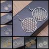 Fashion Handmade Round Carved The Flower Of Life Earring For Women Wholesale Unique Statement Jewelry Earrings