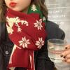 Christmas Elk Big Scarf Women's Autumn and Winter Versatile Cute Girl Heart Long Knitted Wool Scarf Winter Warm