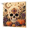 Pumpkin Wall Art Ghost Faux Pearl Kit, Halloween Painting DIY Autumn Home Decor 3D Spooky Skull Craft Kit for Adults Beginners, Fall Handmade