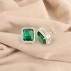 Chrome Diopside Gemstone 925 Sterling Silver Jewelry Zircon Stud Earrings 0.57" CZE-6-7