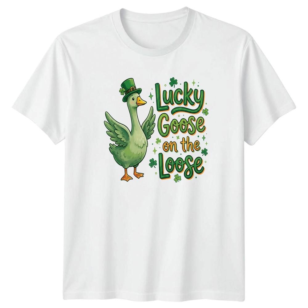 Lucky Goose On The Loose TShirt St Patricks Day Holiday Apparel S