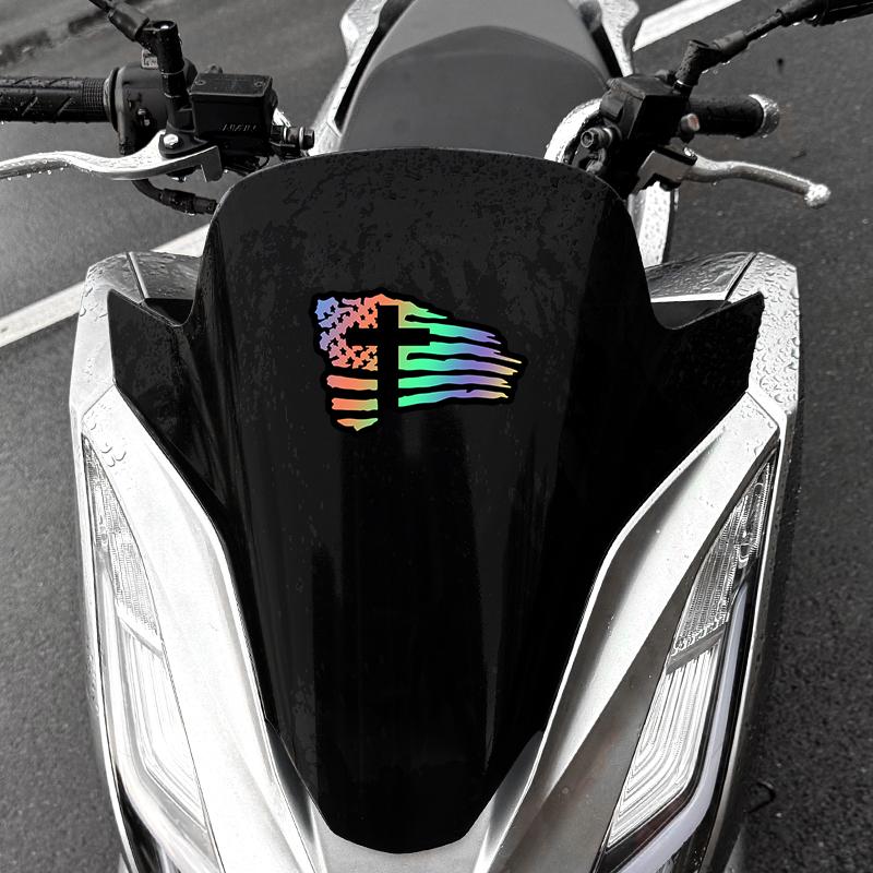 1PC American Flag Cross Motorcycle Sticker Waterproof for Motorcycle Fairings Tailbox Fuel Tank Car Window Scooters Vinyl Decals