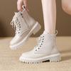 Women Ankle Boots  Thick Soled Sequin Lace-up Fashion Boots Women Plus Size Punk Comfortable Shoes Women  De Mujer