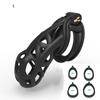 Male Chastity Cage Sleeve With 4 Size Resin Penis Rings Discreet Sissy Femboy Cock Cage Devices Men Adult Goods