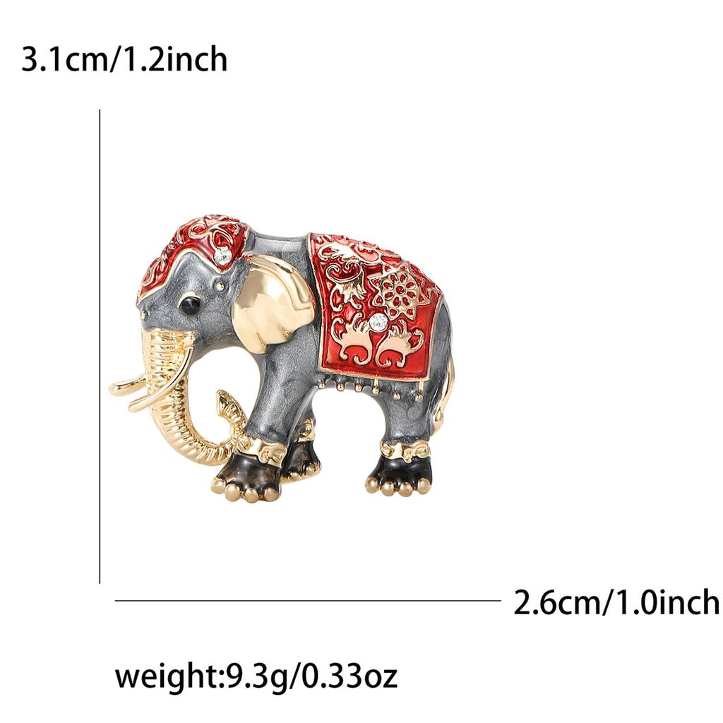 Hot Sale Retro Alloy Enamel Elephant Brooch Delicate Cartoon Men'S And Women'S Suit Cardigan Corsage Ornament Pin