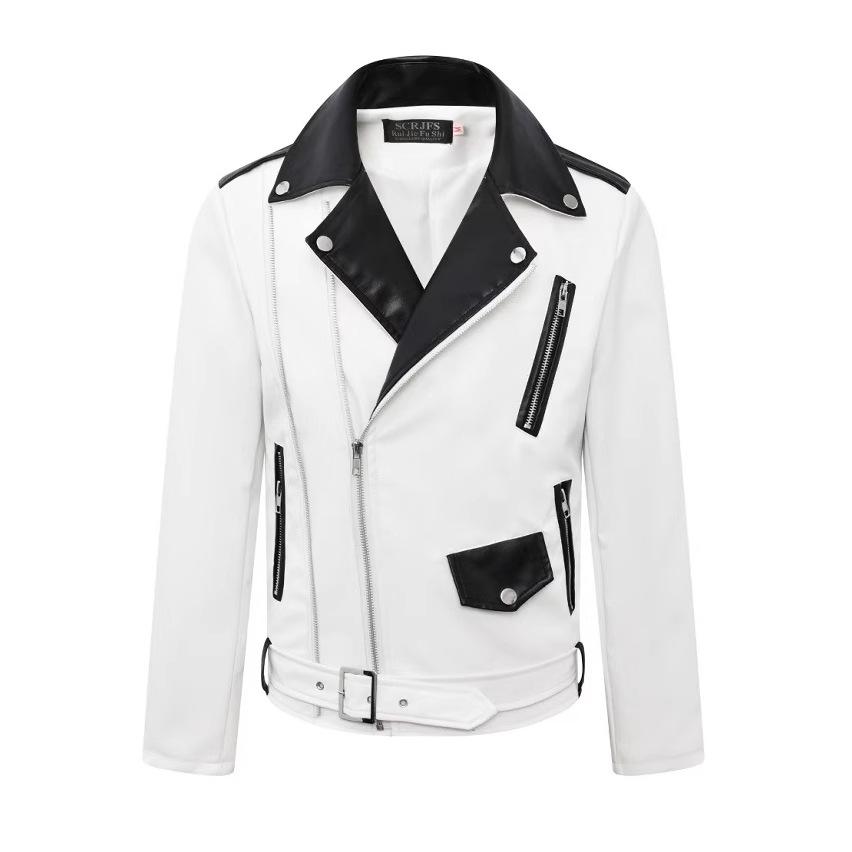 Men's jacket Spring and autumn fashion versatile leather jacket men's thin men's leather jacket top casual jacket