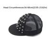 Sunshade Hip Hop Hat Adjustable Baseball Cap Casual Rivet Flat Hat  Men and Women's