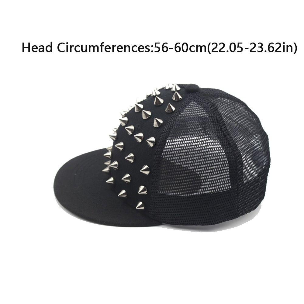 Sunshade Hip Hop Hat Adjustable Baseball Cap Casual Rivet Flat Hat Men and Women's