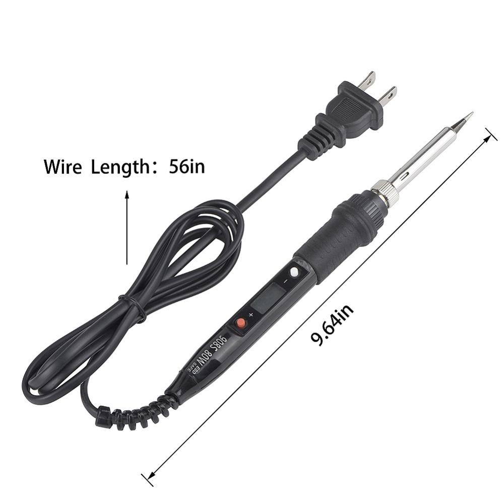 Digital 80W Adjustable Temp Electric Soldering Iron 110V 220V LCD Display Repair Tool Solder Rework Tips Welding Kit