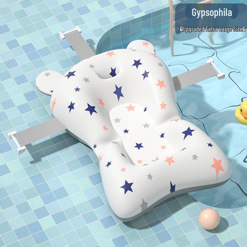 Non-Slip Baby Bathing Pad with Pocket for Newborns