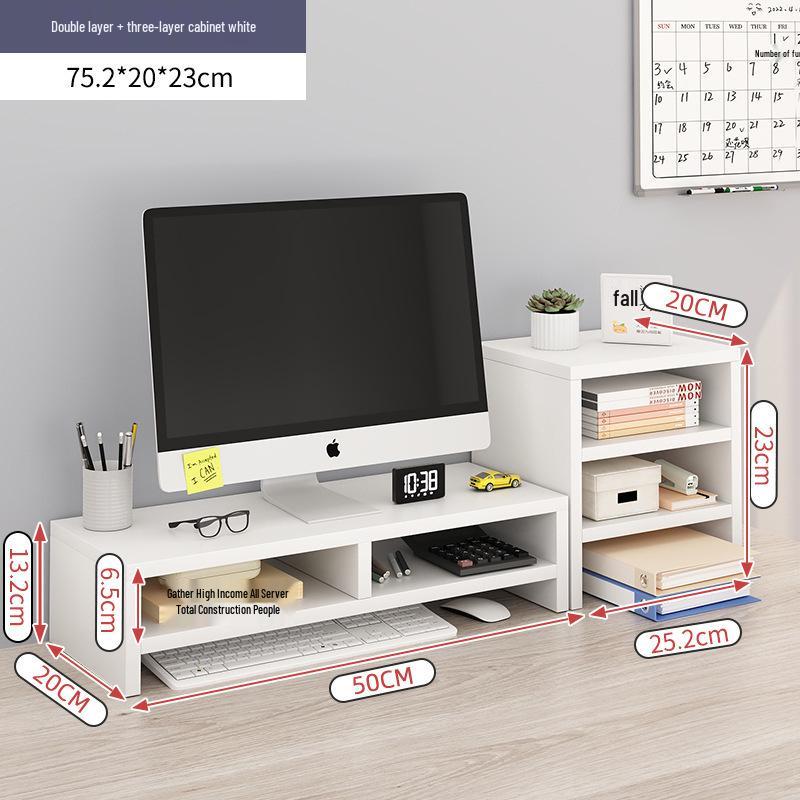 Masaüstü Bilgisayar Monitör Yükseltici Stand ve Ofis Depolama Rafı