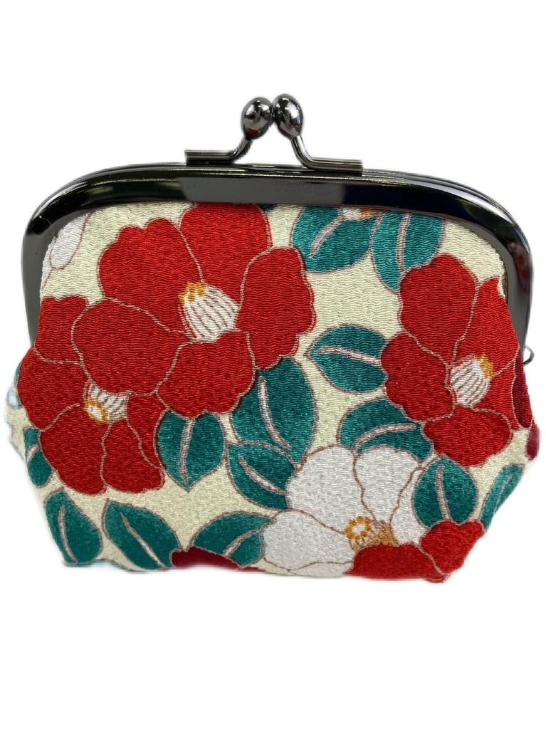 Wa KOMONO Komon Kobo Uni Made in Futago Japanese Puffy Clasp Pouch Free Size (0217-4) Seni, Japan, Chirimen, Pattern, 3.6-inch [Modern