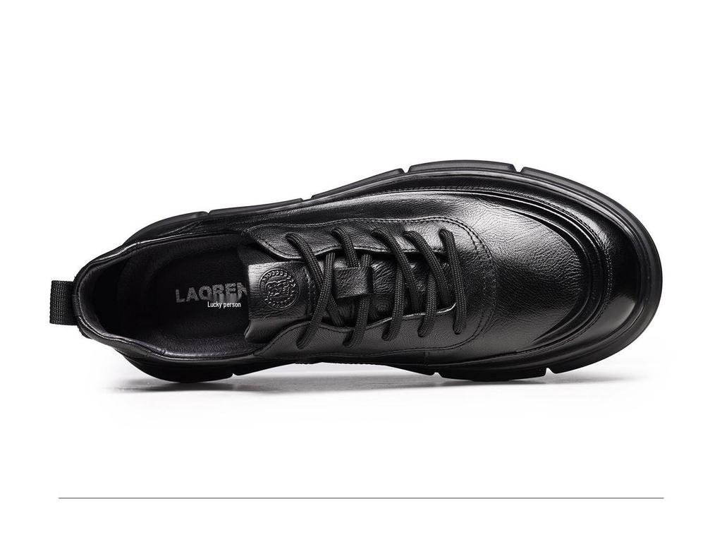 2025 New Men's High-Top Sporty Casual Leather Lace-Up Shoes