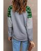Azura Exchange Plaid Heart Color Block Long Sleeve Top