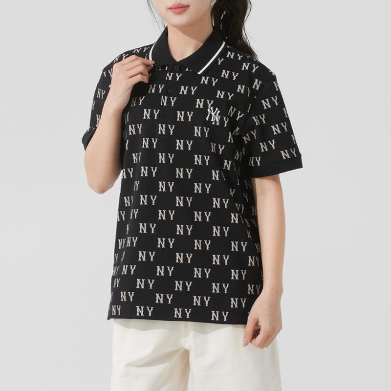 New MLB Monogram NEW YORK YANKEES SS25 Polo Shirt Unisex Black 3APQM0153-50BKS