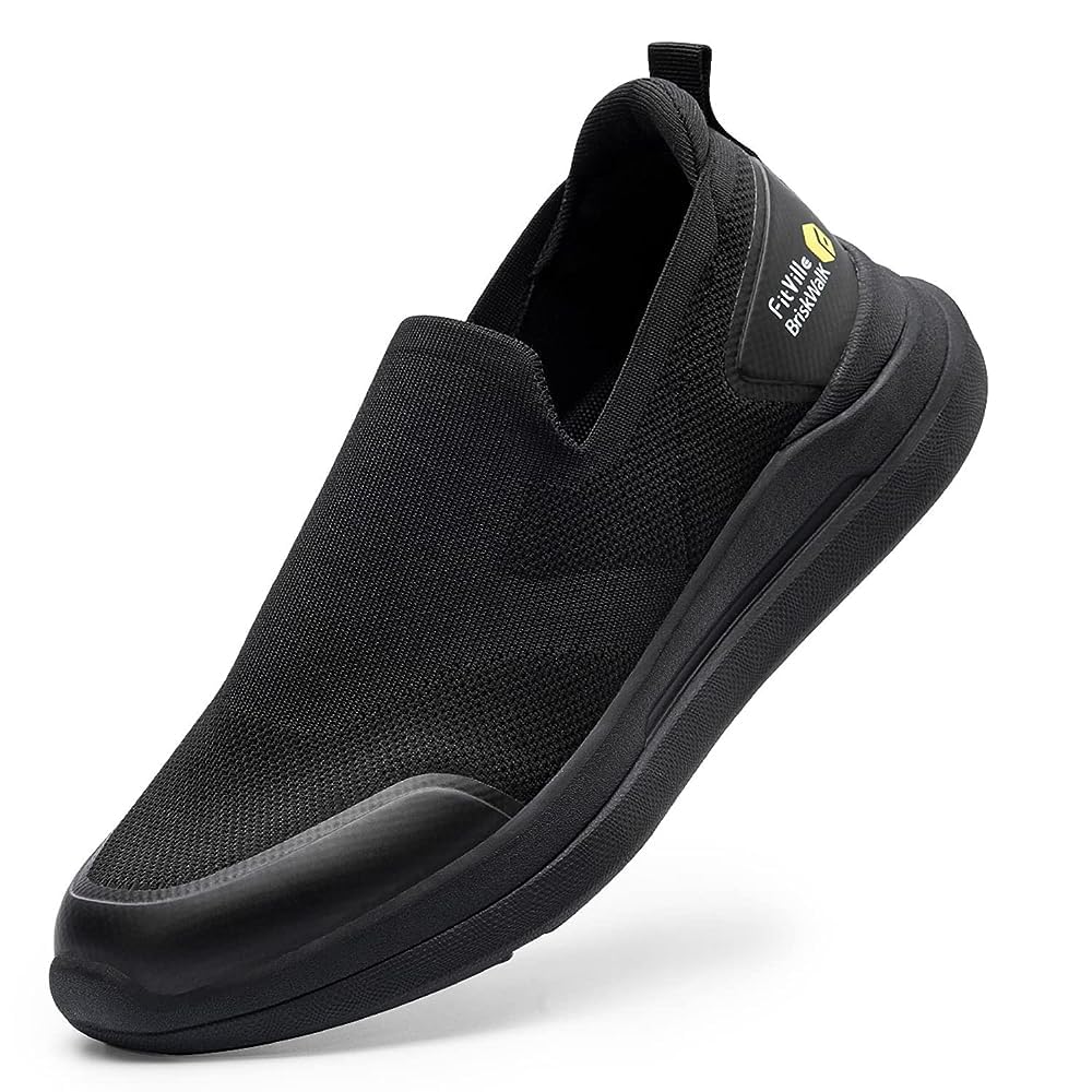 

FitVille Wide Walking Indoor Athletic Spa Men s Slip-On Sneakers, 2E/4E, Shoes, Shoes, Shoes, Shoes, Hands-Free Shoes, Lace-Free чорний
