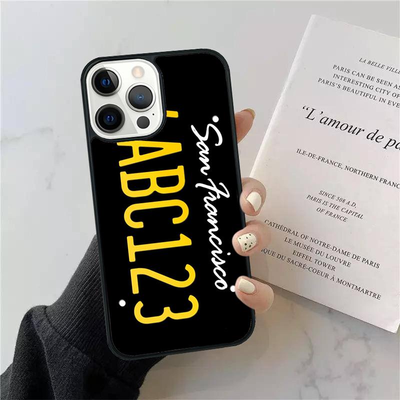 LICENSE NUMBER PLATES Phone Case Cover For iPhone 17 Air 13 15 Pro Max 16 14 Plus 12 11 Apple Max Coque