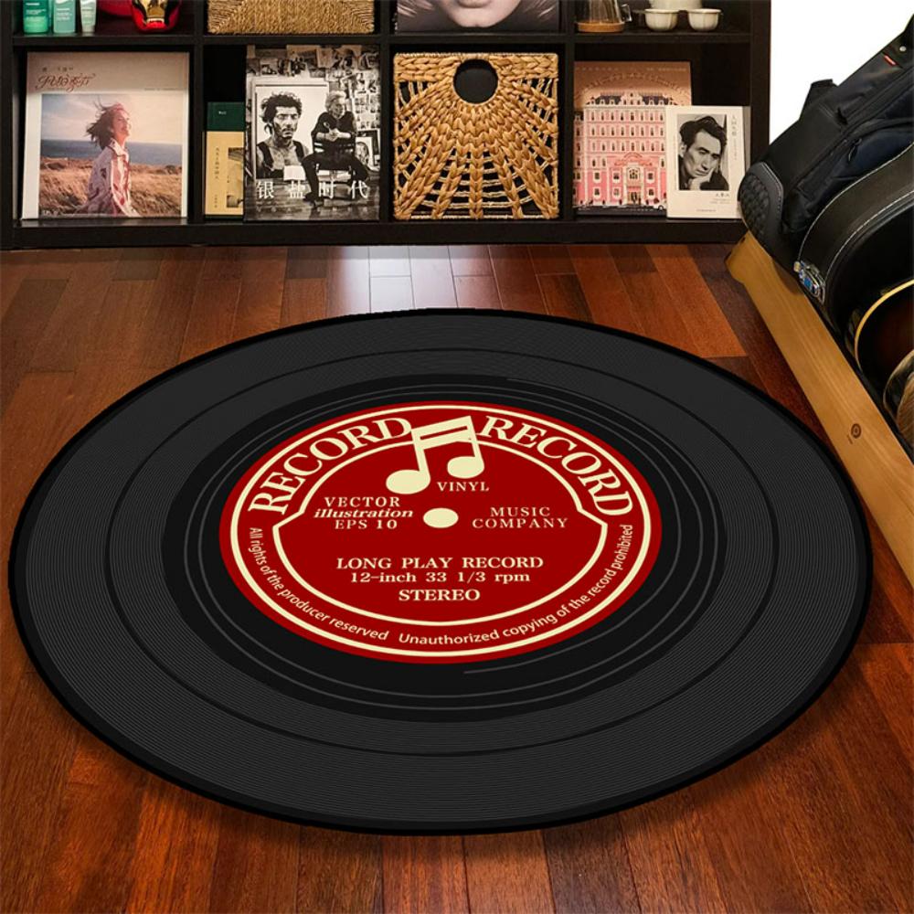 Retro Vinyl Record Music Carpet for Living Room Bedroom Decor Bedside Area Rug Sofa Lounge Area Floor Mat Coffee Table Mats