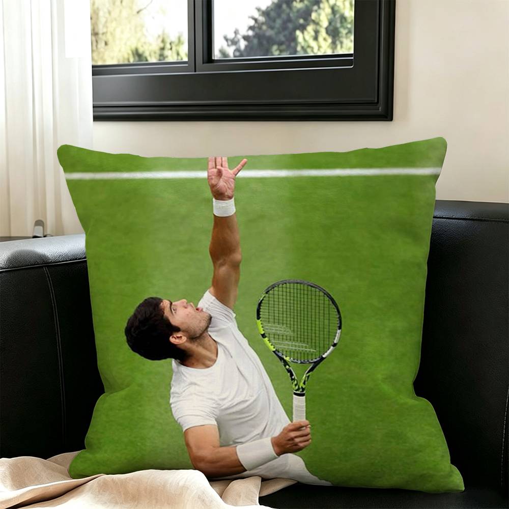 Tennis player-Carlos Alcaraz Pillow Case Square Double-Sided Sofa Cushion Cover Bedroom Bedside Pillow