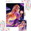 Diamond Painting Kit 5D Enchanting Princess Starry Night Dreamy Sparkle Hair Flower Gift Home Decor