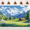 1 piece Alpine and Lake Luchina landscape background spring themed garden wall decoration no electricity required