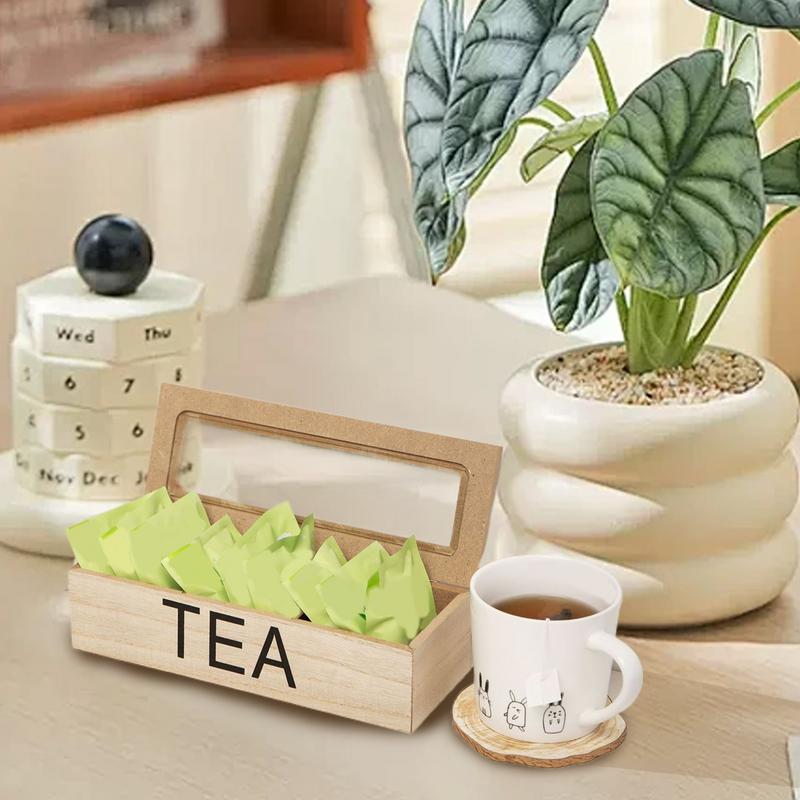 Tea Bag Storage Box Wooden Container Holder Vintage Design Tea Storage Accessories for Bedroom Tea Room Living Room and Study