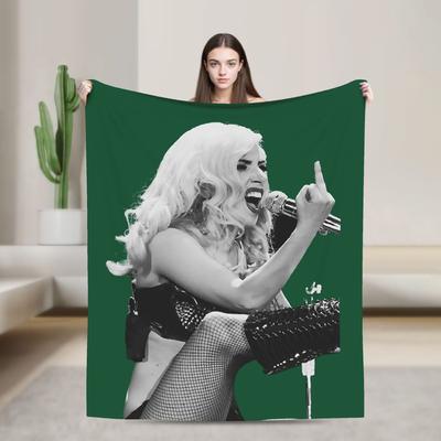 Lady Gaga Legendary Singer Blanket Quality Warm Soft Throw Blanket Autumn Picnic Home Decor Novelty Bedspread