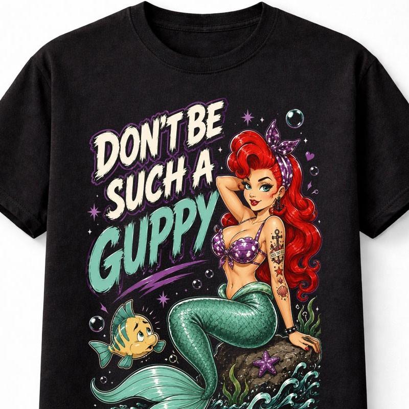 Tattoo Mermaid Ariel Pin Up Retro Ocean Graphic Unisex TShirt