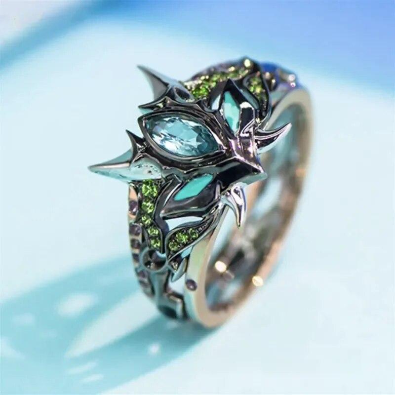 Game Genshin Impact Xiao Cosplay Ring Bane of All Evil Yaksha's Mask Unisex Design Rings Accessories Jewelry Gifts
