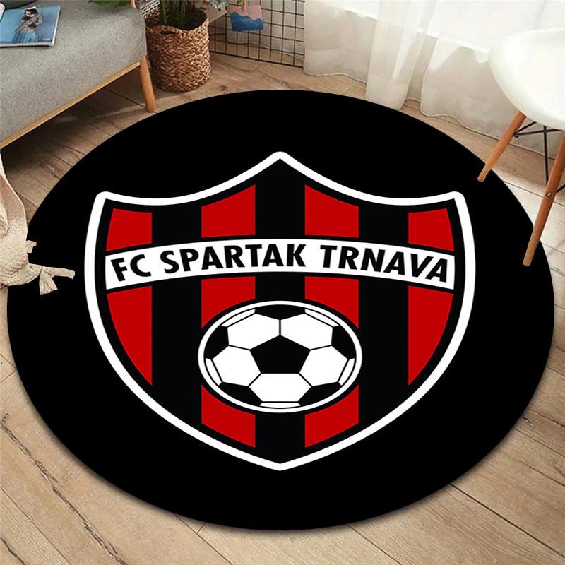 FC Spartak Trnava Round Area Rug,Carpet Rug for Living Room Bedroom Sofa Playroom Decor,Non-slip Floor Mat