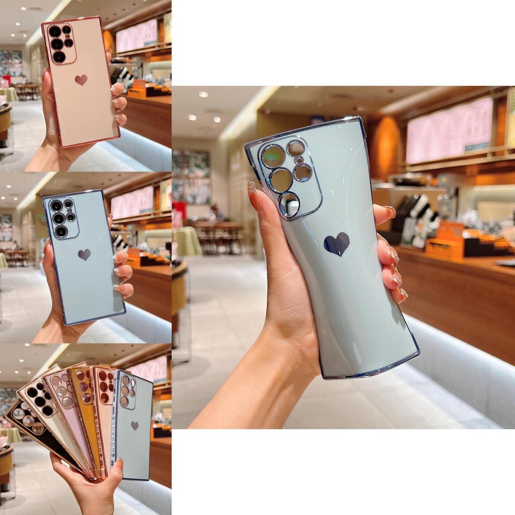 For Samsung S25 Solid Color Silver Heart Pattern Tpu Phone Protective Case For Casual Use