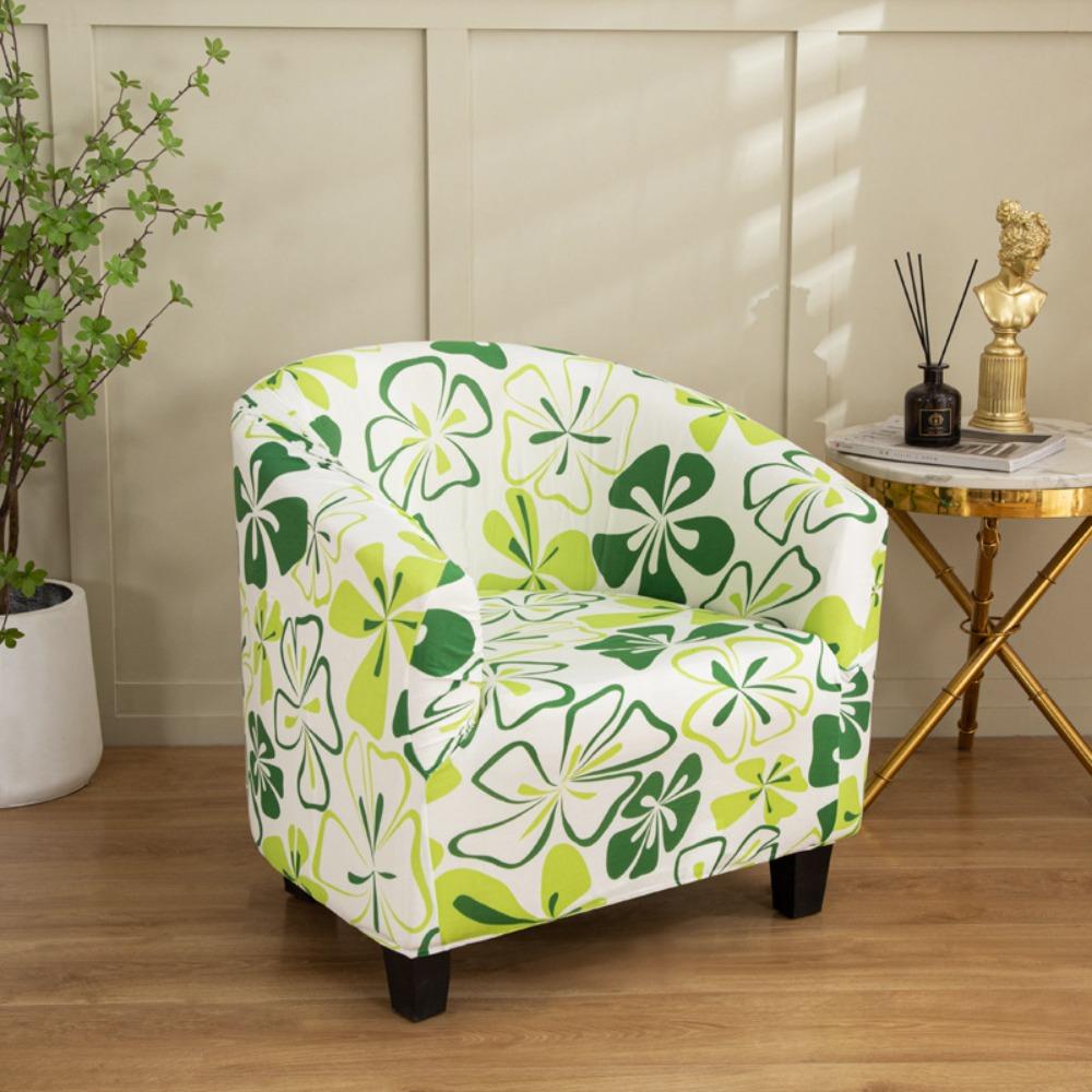 Stretch Printed Semi Circle Sofa Cover Full Wrap Cafe Chair Cover Internet Cafe Hotel Sofa Protector