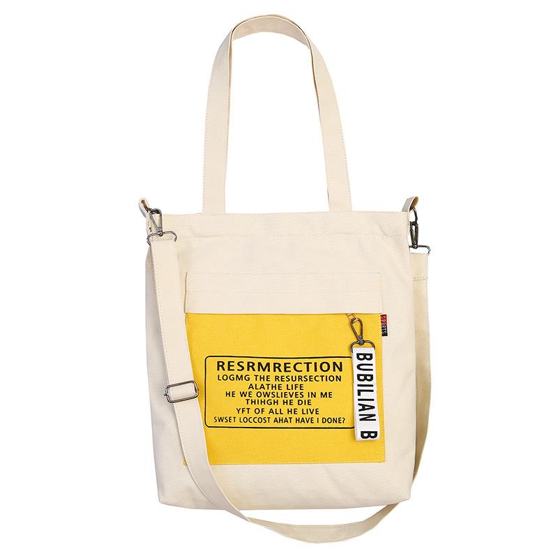 Canvas Bag Women'S Fashion Versatile Shoulder Crossbody Casual Simple Student Portable Make-Up Bag