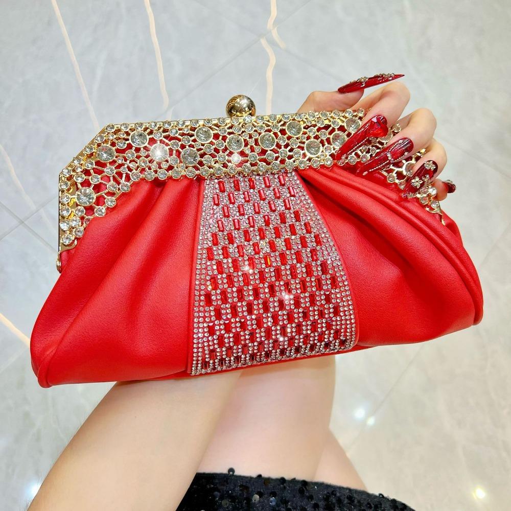 Gifts Diamond Embedded Evening Dress Handbag Elegant Large Capacity Clutch Bag Tote Bag for Ladies Party And Banquet