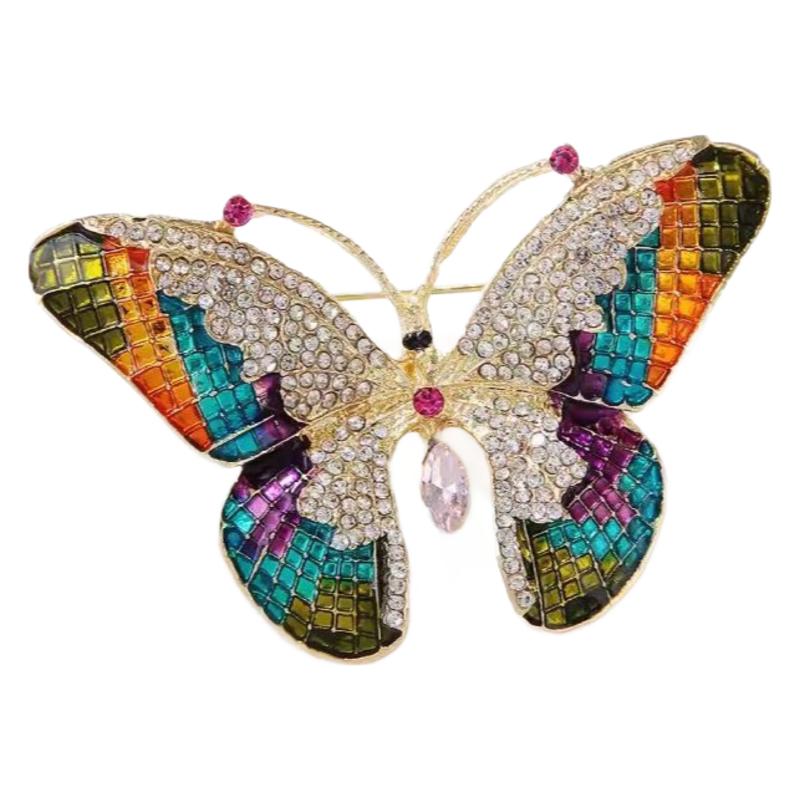 Fashionable Colorful Exquisite Butterfly Brooch Enamel Diamond Brooch Pin