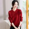 Women's Fleece-Lined Thick Knit Round Neck Sweater