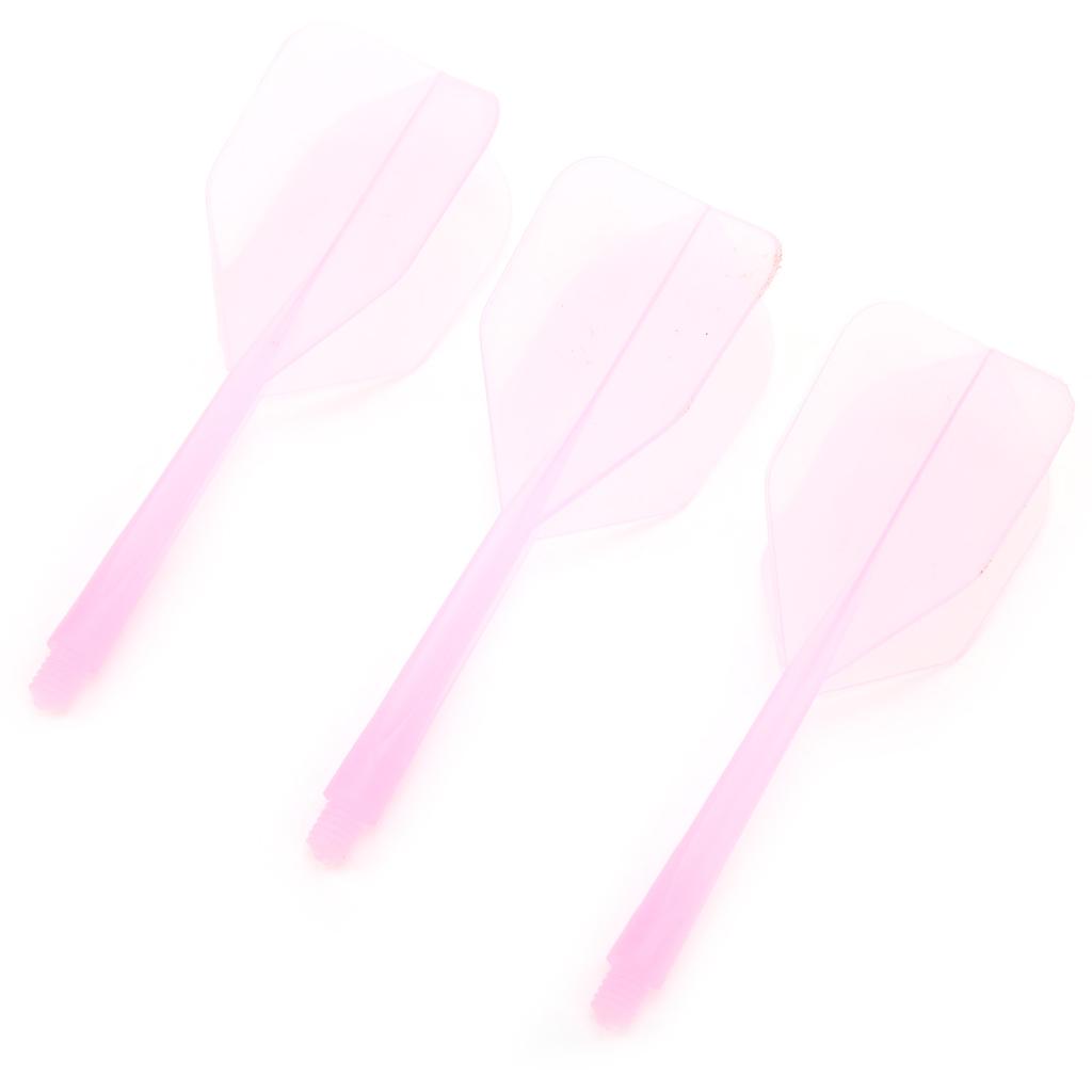 3 Pcs 2BA Integrated Transparent Dart Shaft and Flights Standard Shape Anti BreakPink