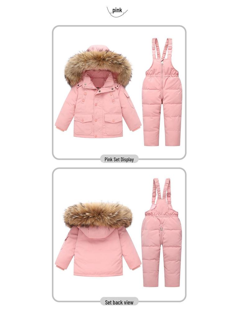 Thick Winter Down Jacket Set for Toddlers 1-3 Years - Unisex, Warm & Cozy Two-Piece Outfit